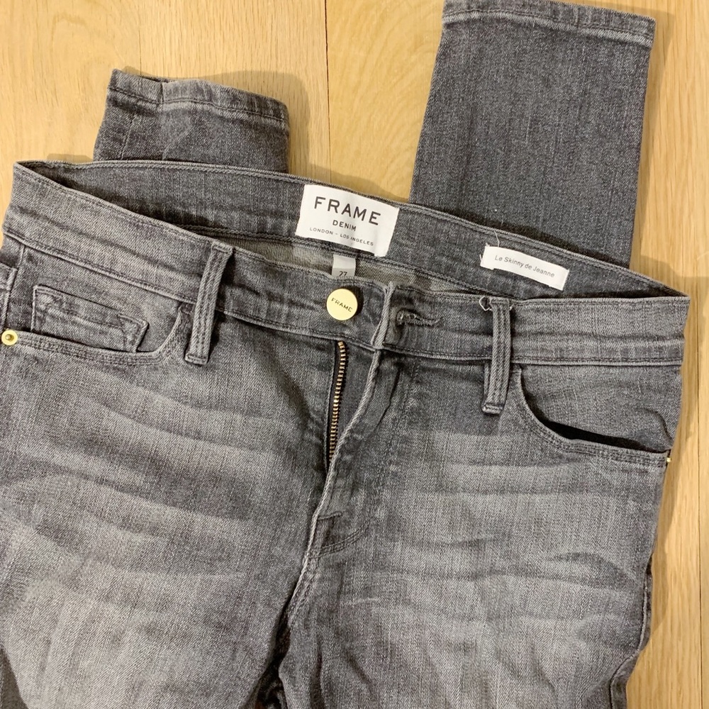 [Frame] Grey ankle skinny jeans